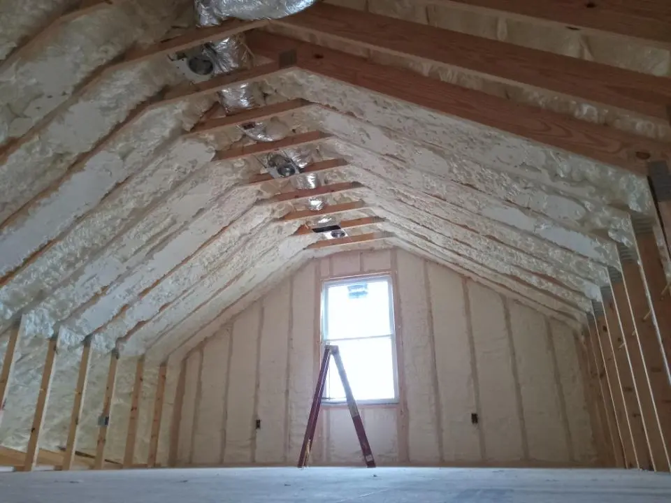 Spray foam roofing application for Crawl Space Insulation project in Martinsville
